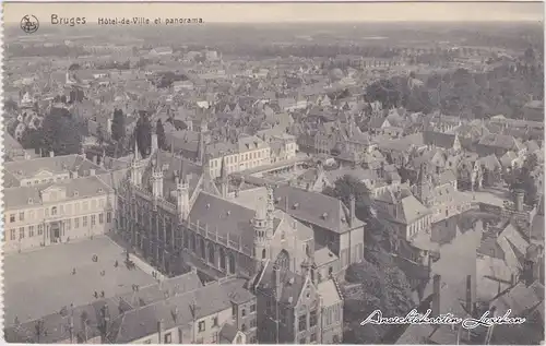 Brügge Rathaus und Panorama Brugge / Bruges Ansichtskarte 1915