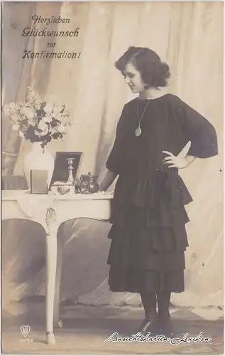  Herzlichen Mädchen Glückwunsch zur Konfirmation! Ansichtskarte 1918