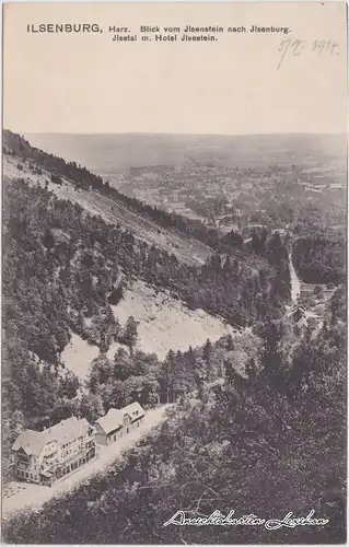 Ilsenburg (Harz) Blick vom Ilsenstein nach Ilsenburg - Hotel Ilsenstein