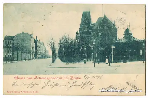 Schmargendorf-Wilmersdorf Berlin Straßenpartie und Restaurant Rheingau 1922