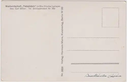 Schöppenstedt Waldwirtschaft Tetzelstein i/Elm