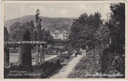 Bad Kissingen Rosengarten mit Fürstenhof Ansichtskarte 1939