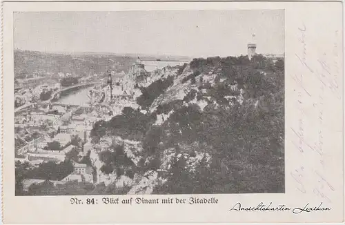 Dinant Blick auf Dinant mit der Zitadelle Ansichtskarte Namen Numur  1916