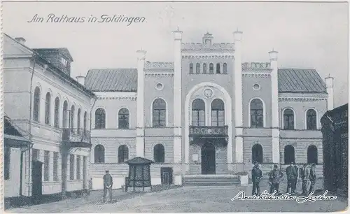 Goldingen Am Rathaus Kuldīga Latvijas Latvia 1916