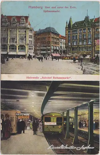 Altstadt-Hamburg Rathausmarkt und U-Bahn Haltestelle Bahnhof Rathausmarkt