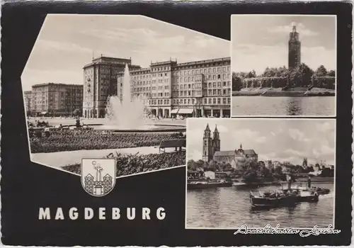 Magdeburg Mehrbildkarte Foto Ansichtskarte Straße 1962