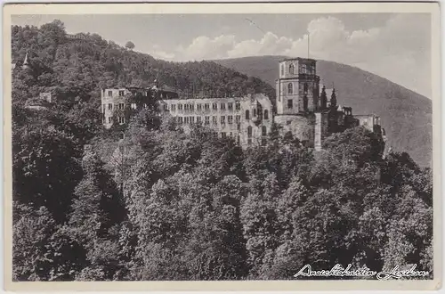 Heidelberg Das Schloss von der Terrasse gesehen