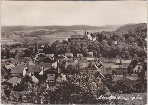 Kranichfeld Panorama mit Niederburg Foto Ansichtskarte 1967