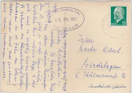 Brotterode Großer Inselberg Ansichtskarte 1963