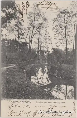 Teplitz - Schönau Partie aus dem Schlossgarten