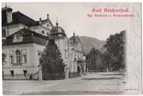 Bad Reichenhall Kurhaus und Kurhausstraße (Relief-Ansichtskarte)