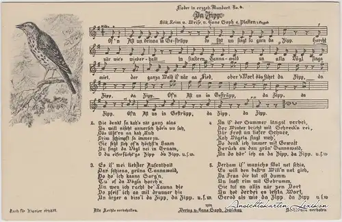  Da Zipp: Liedkarte in erzgebirgischer Mundart 1914