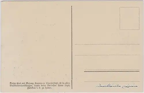  Da Zipp: Liedkarte in erzgebirgischer Mundart 1914
