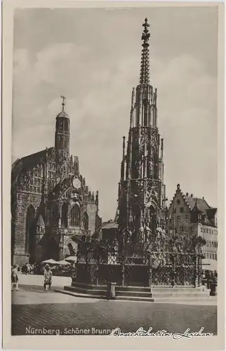 Nürnberg Der Schöne Brunnen von Heinrich Behaim, dem Parlier AK 1939