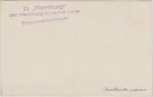  Dampfer "Hamburg" - Promenadendeck - Hamburg-Amerika Linie