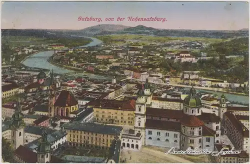 Salzburg von der Hohensalzburg Ansichtskarte 1921