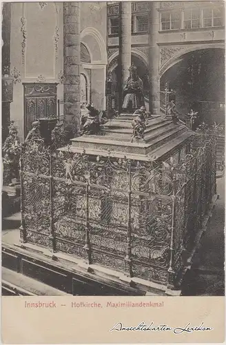 Innsbruck Hofkirche, Maximilliandenkmal Ansichtskarte 1914