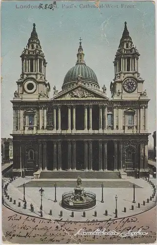London St. Pauls  Vintage Postcard Ansichtskarte 1905