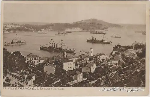 Villefranche-sur-Mer Stadt, Hafen und Kriegsschiffe