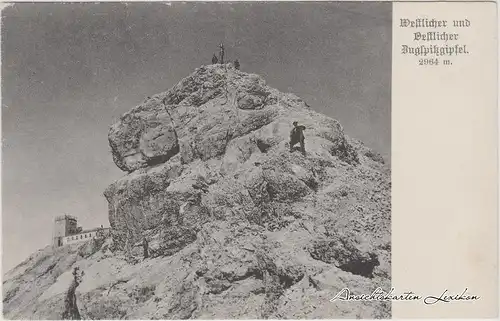 Grainau Bergsteiger auf dem Zugspitzgipfel