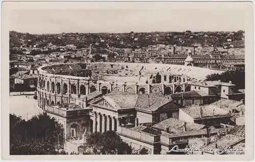 Nîmes Panorama Ansicht mit  Amphitheater CPA Ansichtskarte Gard 1955