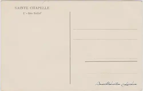 Paris Sainte Chapelle - Bas Relief CPA Ansichtskarte 1920