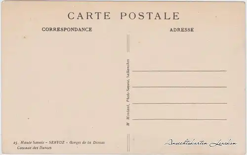 Servoz Cascade des Danses - Gorges de la Diosaz Haute-Savoie  1914
