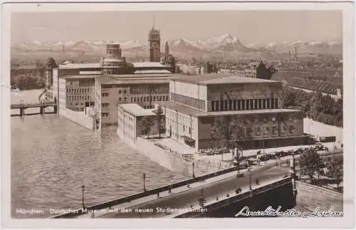Ansichtskarte München Deutsches Museum mit den neuen Studiengebäuden 1936 