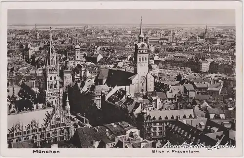 München Blick vom Frauenturm Ansichtskarte 1939