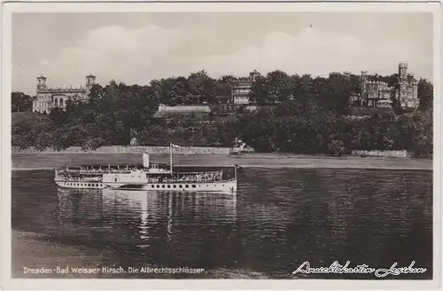 Dresden Die Albrechtsschlösser mit Dampfer "Leipzig"