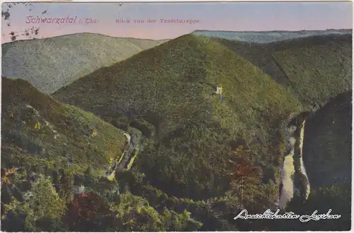 Schwarzburg Blick von der Teufelstreppe