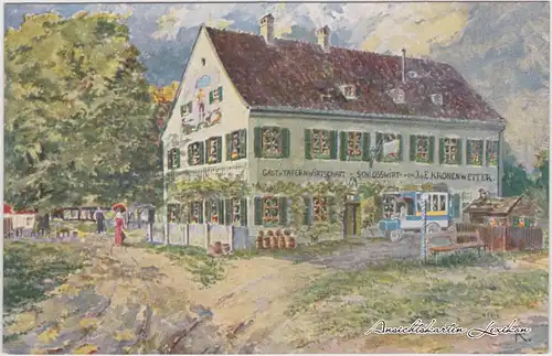 Oberföhring Gasthaus Schloßwirt Ansichtskarte München 1918