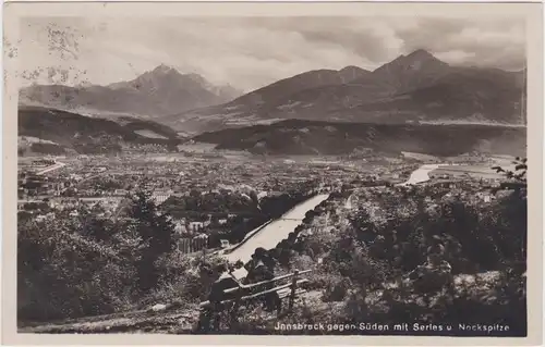 Innsbruck Blick auf die Stadt Ansichtskarte Tirol 1928
