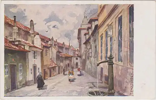 Prag Zlatá ulička Praha Prague Ansichtskarte Postcard 1897