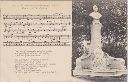 Lille Liedkarte Chanson du P&#039;tit Quinquin - Monument de Desrousseaux
