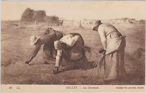 Gemälde: Millet: Les Glaneuses Exposition Internationale Stamp Briefmarken 1925