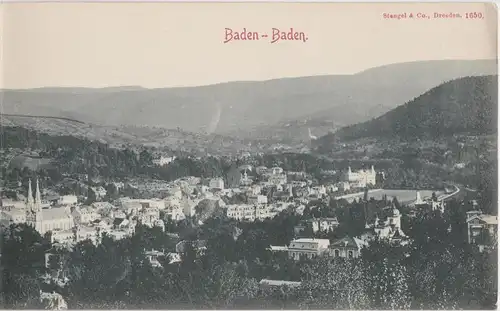 Baden-Baden Panorama 3-Teilige Klappkarte