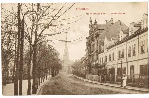 Freiberg (Sachsen) Hornstrasse mit Jakobikirche