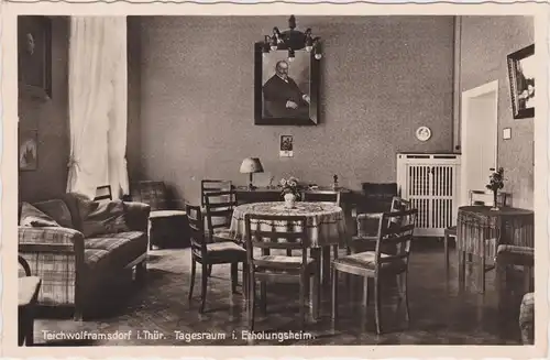 Teichwolframsdorf Tagesraum im Erholungsheim Ansichtskarte 1934
