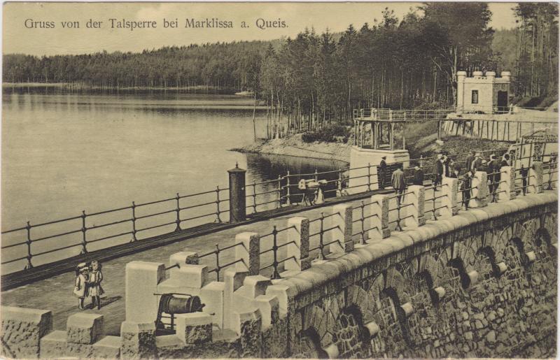 Marklissa Leśna Marklissa die Sperrmauer von oben 1907 Nr. 41085