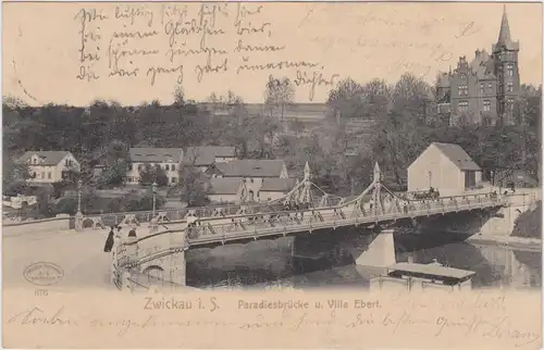 Zwickau Paradiesbrücke und Villa Ebert