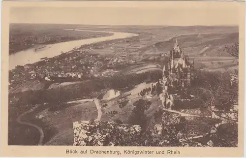 Königswinter Blick auf Drachenburg und Königswinter