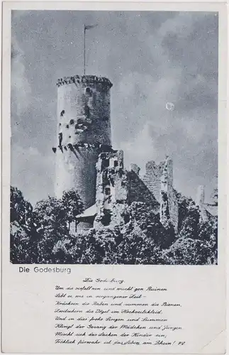 Bad Godesberg Bonn Die Godesburg Spruchkarte Ansichtskarte 1930