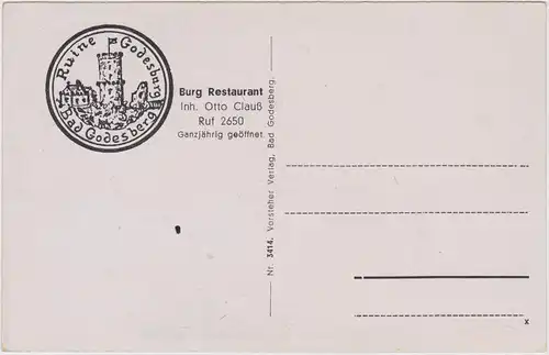 Bad Godesberg Bonn Die Godesburg Spruchkarte Ansichtskarte 1930