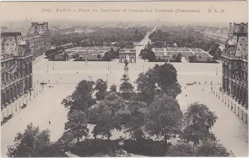 Paris Place du Carrousel et Jardins des Tuileries