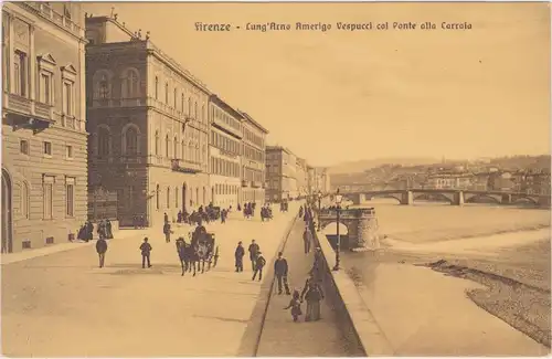 Florenz Lung&#039; Arno Amerigo Vespucci col Ponte alla Carraia