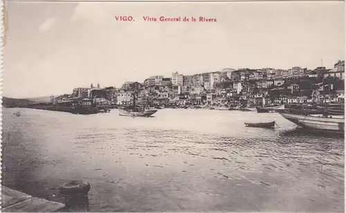 Vigo Blick auf die Stadt mit Hafen
