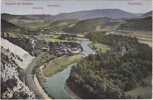 Obernitz-Saalfeld (Saale) Panorama von Obernitz mit Reschwitz udn Wetzelstein
