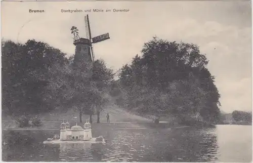 Bremen Stadtgraben und Mühle am Doventor