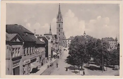 Tschaslau Markt mit Geschäften